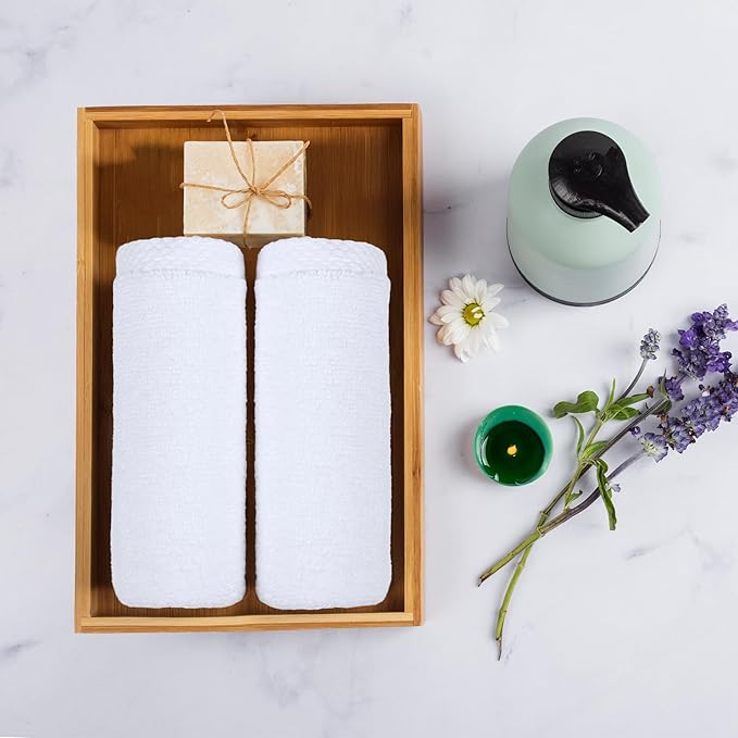 Amazon Basics 8-Pack Soft, Highly Absorbent, Quick-Dry Hand Towels, 100% Cotton