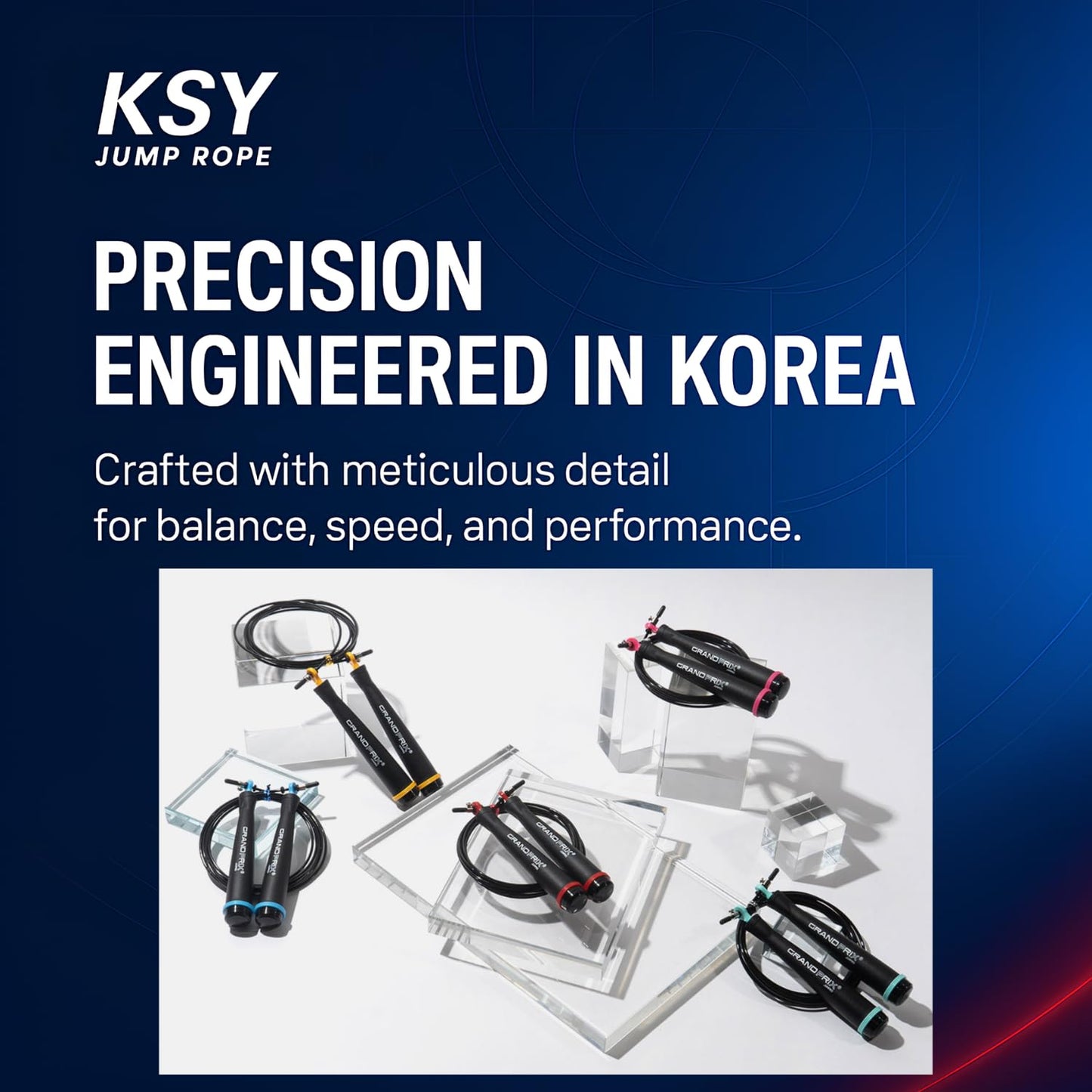 KSY Grand Prix Ultra Speed Light Wire Jump Rope (S-707, Red) – Professional Steel Wire Speed Rope for Boxing, CrossFit & HIIT – Adjustable Jump Rope with Precision Bearings – Made in Korea