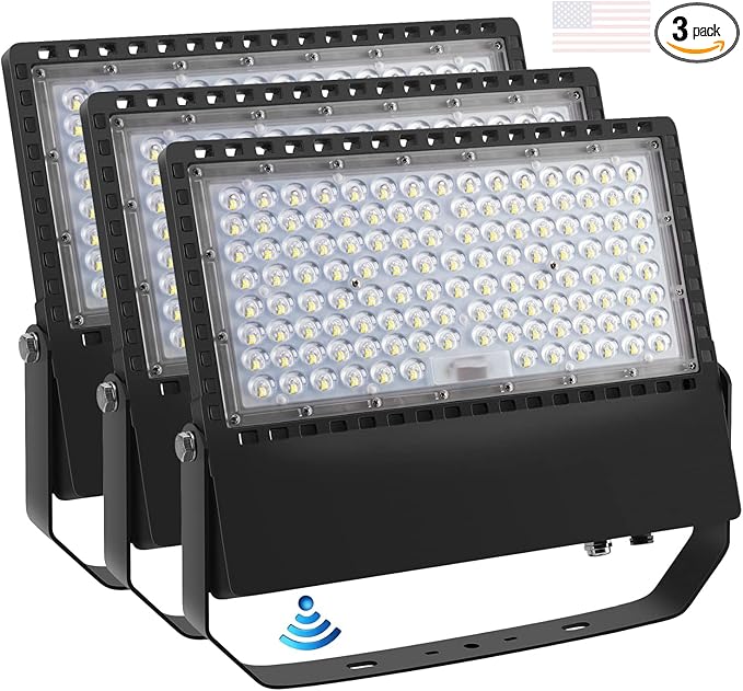Juyace 36000lm LED Parking lot Lights Dusk to Dawn Stadium Flood Light Outdoor Commercial 5000K IP65 100-277V 240W for Sports Fields Court Arena Security Area(3 Pack)