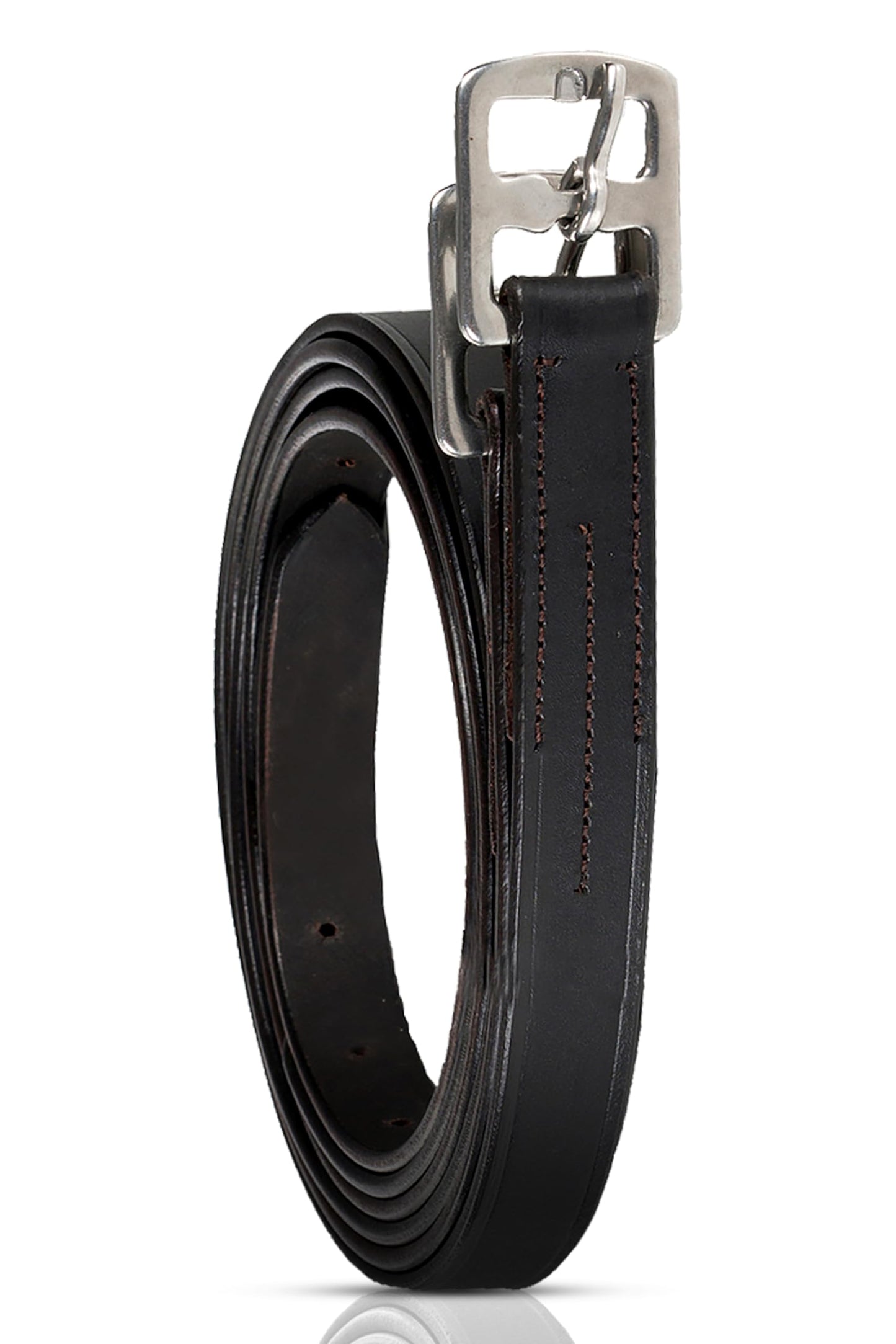 HORZE Genuine Leather English Riding Stirrup Leathers Pair | Adult Sizes - Dark Brown - 49 in