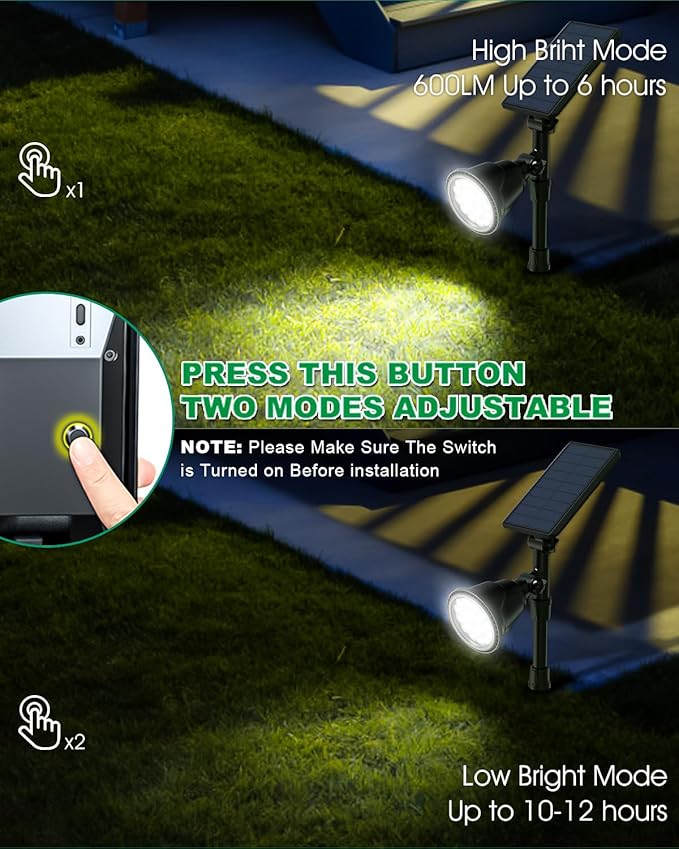 Solar Spot Lights Outdoor Waterproof, 18 LED 2 Mode Brightness Solar Spotlights Dusk to Dawn Landscape Lighting Flag Pole Lights for Garden Yard Tree Pool Sign Pathway, 4pack(Cool White)