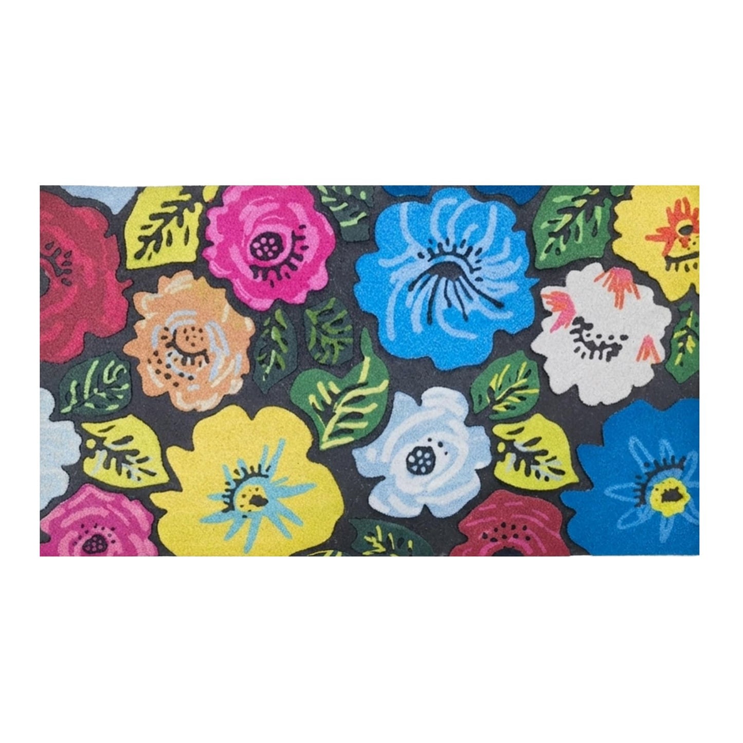 CHICHIC Welcome Door Mat 18 x 30 Inch Front Doormat Outdoors for Home Entrance Outdoors Mat for Outside Entry Way Doormat Entry Rugs, Heavy Duty Non Slip Rubber Back Low Profile, Flower