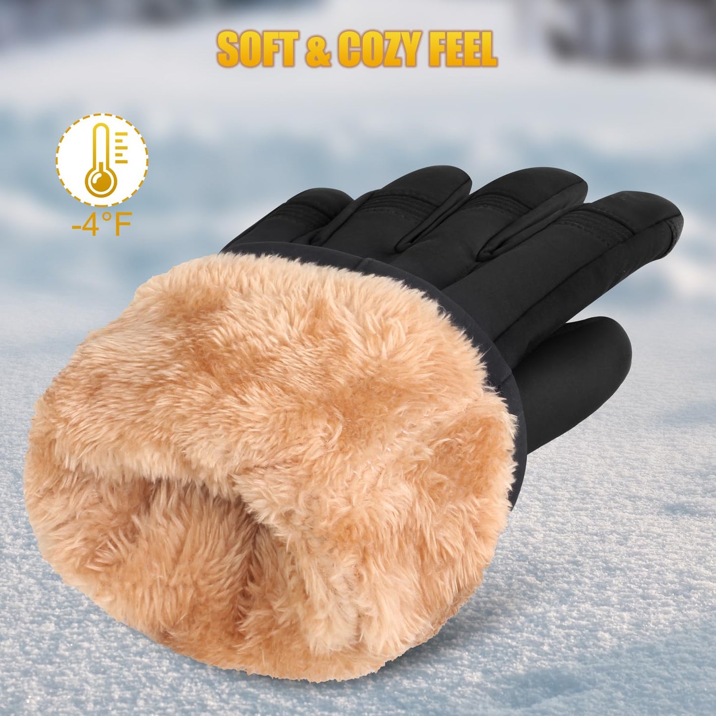 ihuan Ski Snow Winter Gloves Women Men Waterproof,Cold Weather Warm Touch Screen Driving Hiking Motorcycle Cycling Insulated