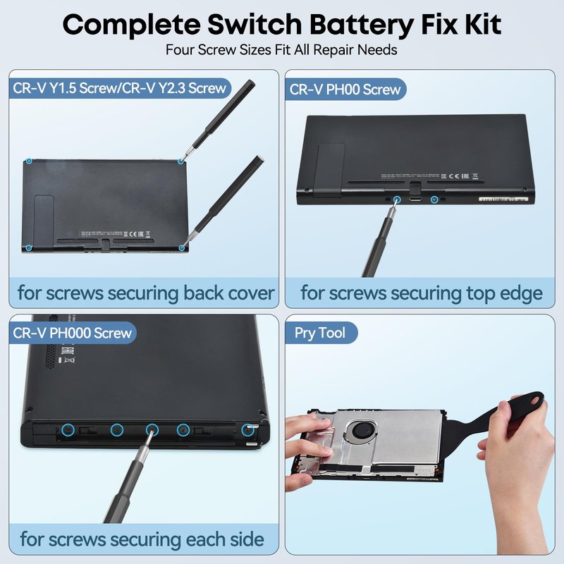 Kosker Switch 1 Battery Replacement Kit Compatible with Nintendo Console HAC-001 & OLED HEG-001, 16095mWh HAC-003 Switch Battery with Extra Repair Tools Kit for Extended Gaming, 1 Pack