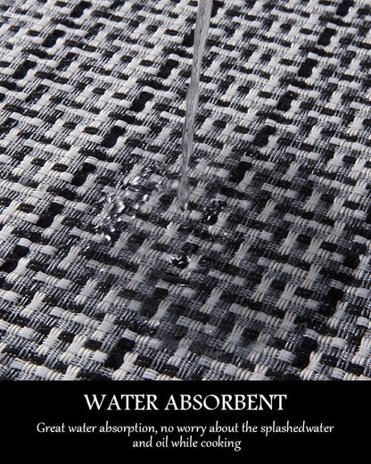 PADOOR Kitchen Mats for Floor, Kitchen Rugs Non Slip Washable, Rubber Backed Kitchen Runner Super Absorbent Kitchen Floor Mat Sink Rug, 20”x47” Black