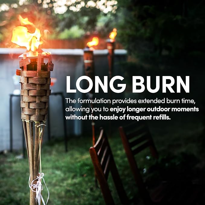 Smart Fuel Citronella Torch Fuel - Clean Burning, Biodegradable Formula with Extended Burn Time, Ideal for Oil Lamp, Tiki Torches for Outside Gatherings – 1 Gallon, Pack of 1