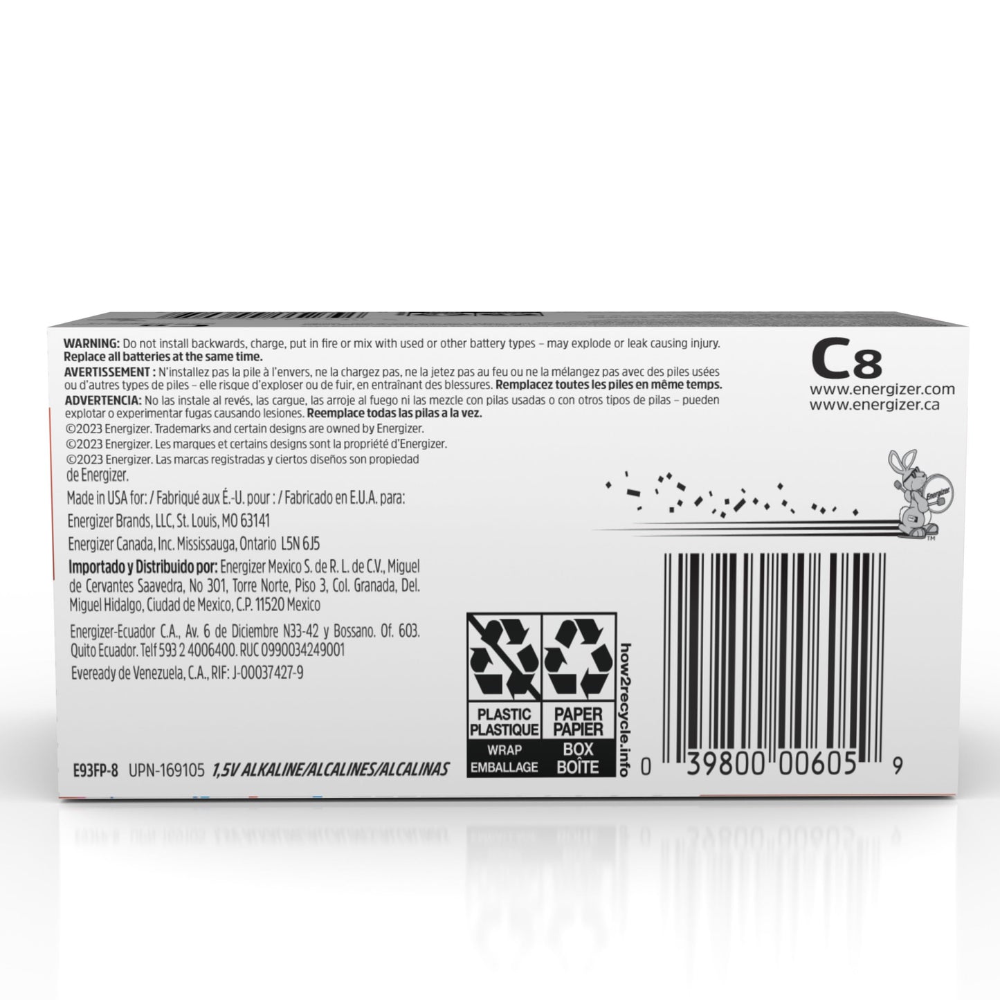 Energizer MAX C Batteries, Premium Alkaline C Cell Batteries (8 Battery Count)