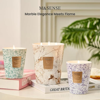 M&SENSE FreshSage Citrus Scented Candles for Home, 3-Wick Highly Scented Jar Candles, Extra Large Candle 35 Oz 150 Hours Long Lasting Burning, Relaxing Aromatherapy Candle for Stress Relief,Meditation