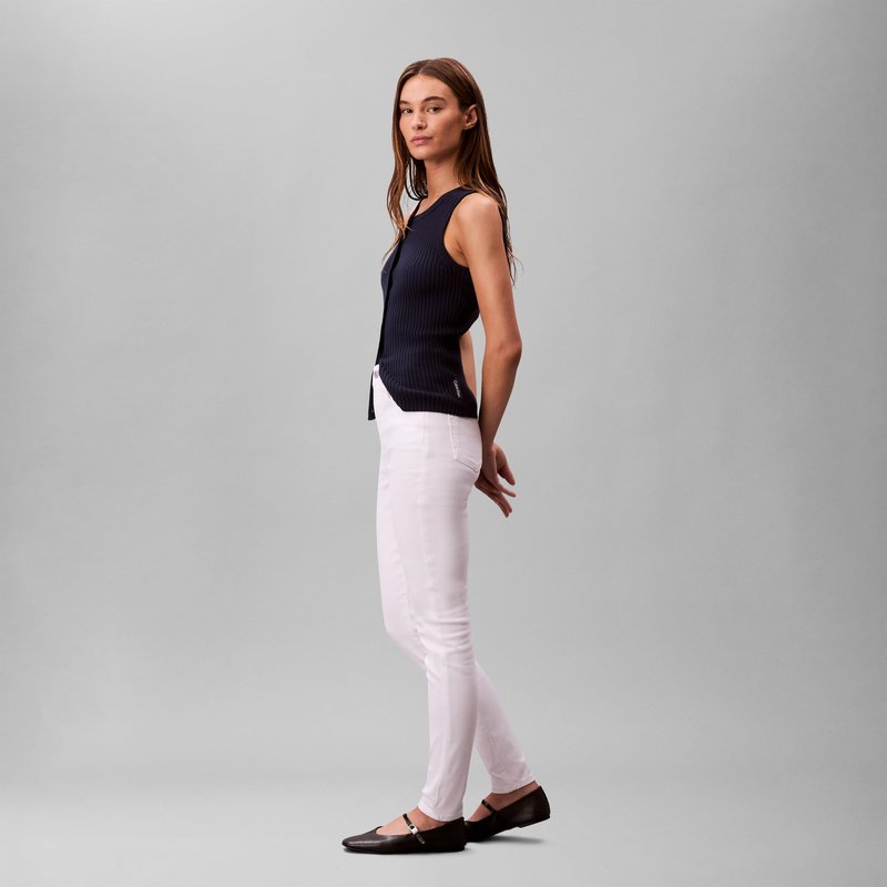 Calvin Klein Women's High Rise Skinny Fit Jeans Optic White