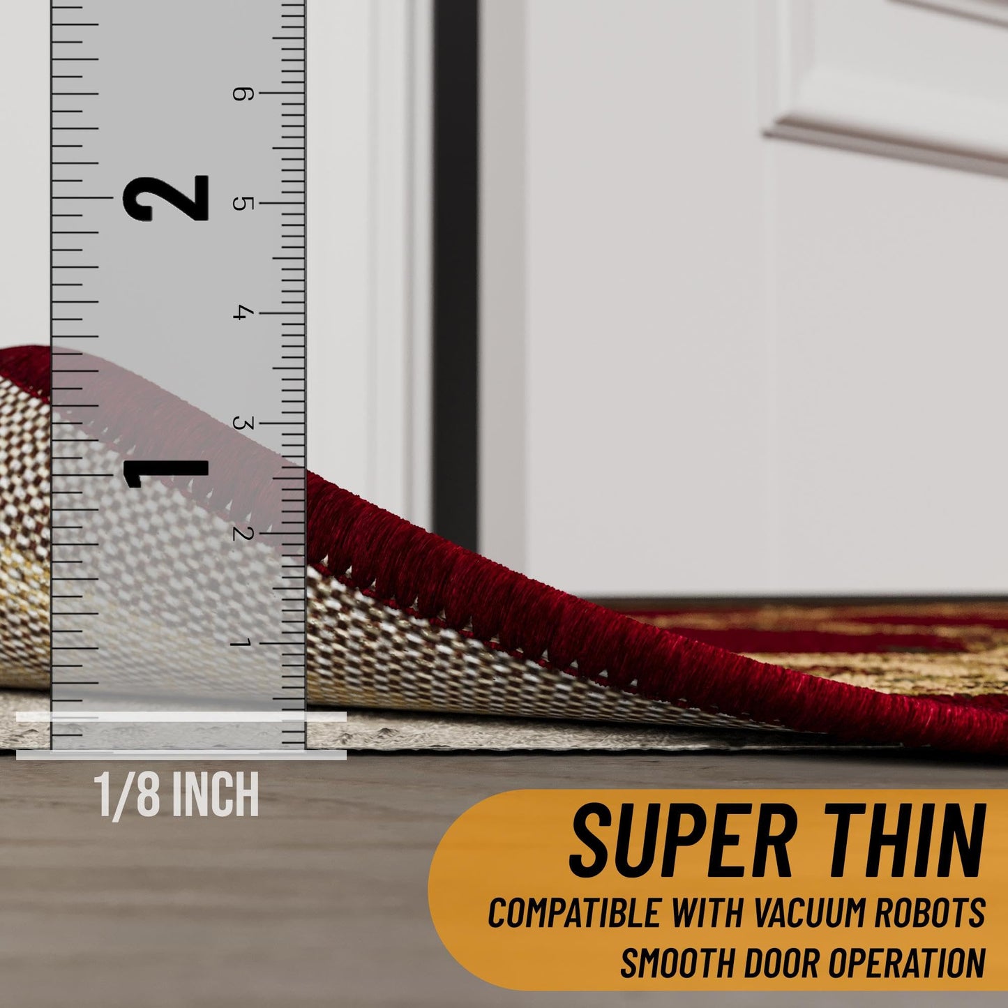 Ottomanson Non Slip Rug Pad Grip 3x11 1/8 Thick, Protection for Any Flooring Surface, Keep Your Runner Rug and Area Rugs in Place, 2'7" x 11', Beige