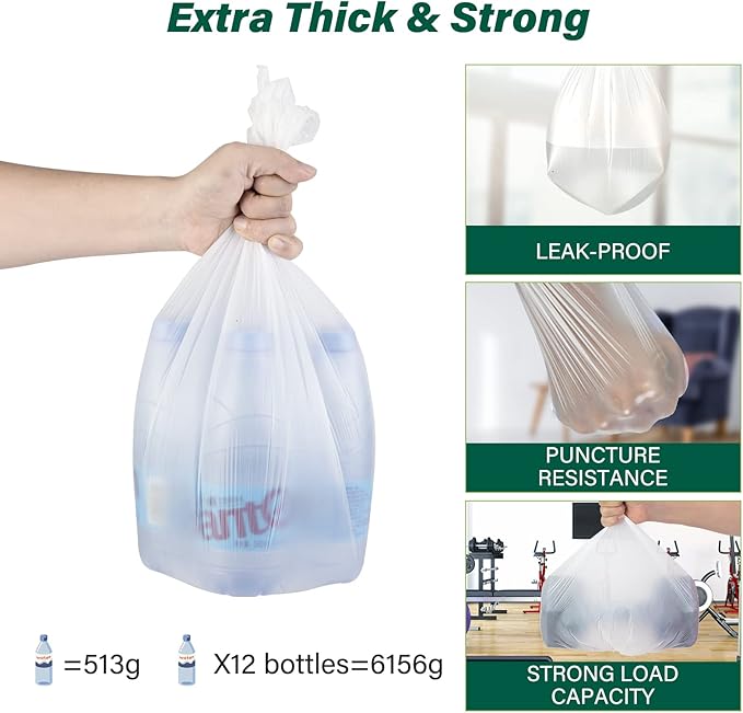 Inwaysin 4-6 Gallon Small Trash Bags Biodegradable 180 Counts, Ultra Thick &