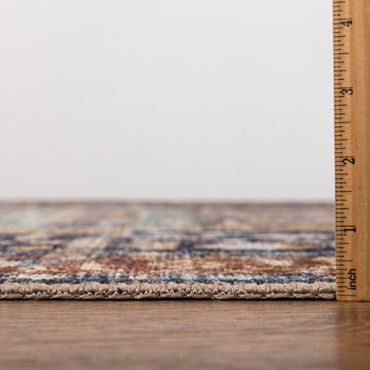 Keen Home Design 5x7 Rug - Machine Washable Area Rug with Non-Slip Backing, Ideal for Living Room, Dining Room, Bedroom - Vintage, Easy Clean, Durable, Low Pile Rug - (5' x 7')