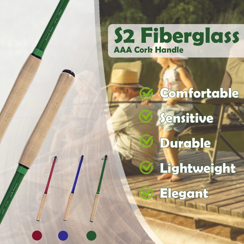 Aventik Zeno S2-Glass Tenkara Rod(10'0'' 10Sec, Shamrock Green)