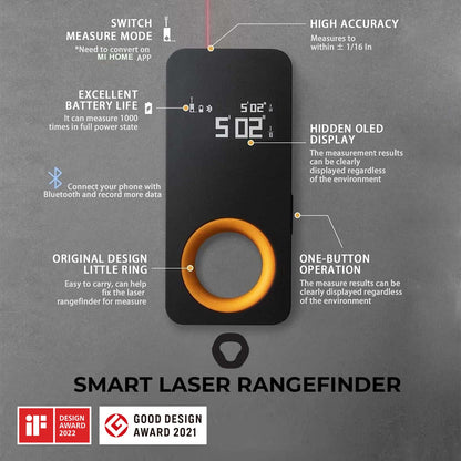 HOTO Laser Measuring Tool, Gifts for Men, Pocket-Size 98Ft Laser Tape Measure ±2mm Accuracy, USB-C Rechargeable, OLED Display, Ft/M/in Unit, Real-Time Data Sync, EDC Gadget Birthday Gifts for Men Dad