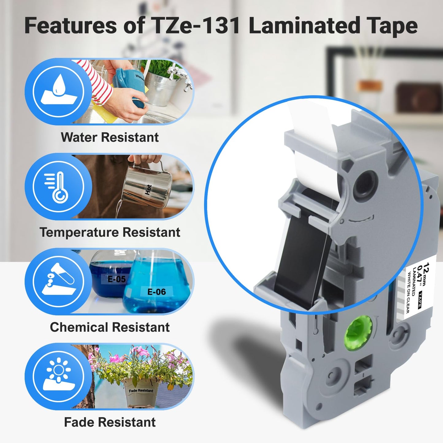 Lonitul 3-Pack TZ Tape 12mm Clear Replacement for Brother TZe-131 TZ-131 P Touch Label Tape 12mm 0.47 Laminated Black on Clear Label Maker Tape Work for Brother Ptouch PT-D600 PT-D200 PT-D210 PT-D400