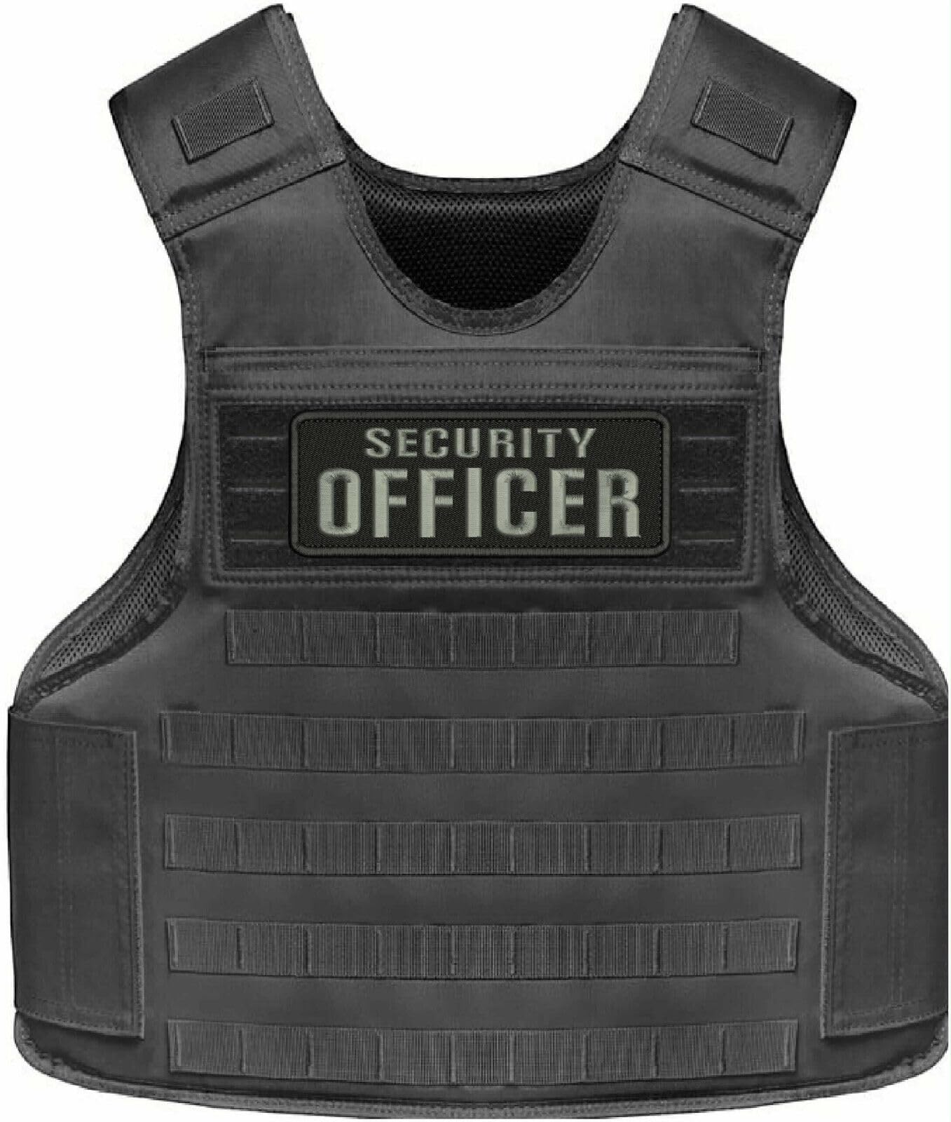 Special Patches for Velcro Patches for Uniform for Security Officer Embroidery Patch 2.5X7'' for Velcro On Back Gray On Black Mod-XC9-DF174