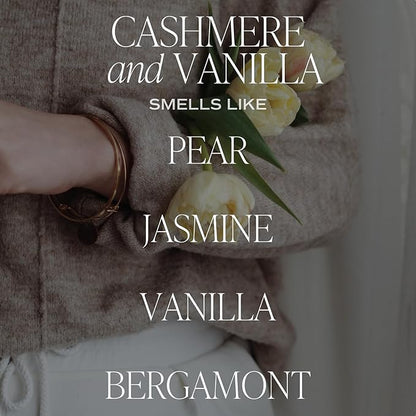 Sweet Water Decor Cashmere and Vanilla Scented Soy Candles – Milky Coconut, Jasmine, Soft Cashmere, Exotic Musk – Cozy Aroma – 50 Hour Burn – 12oz Tinted Glass Jar for Home Decor and Bedroom Decor