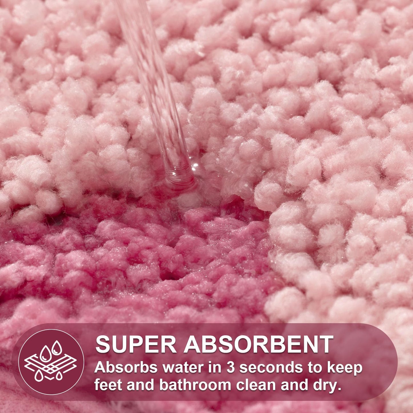 ORTIGIA Long Cute Scalloped Bathroom Rugs Runner, Fun CandyPink Plush Microfiber Scallop Bath Mats Non Slip Washable Quick Dry Absorbent, Rug Carpet for Bathtub Sink Laundry Room Bedroom, 24x59