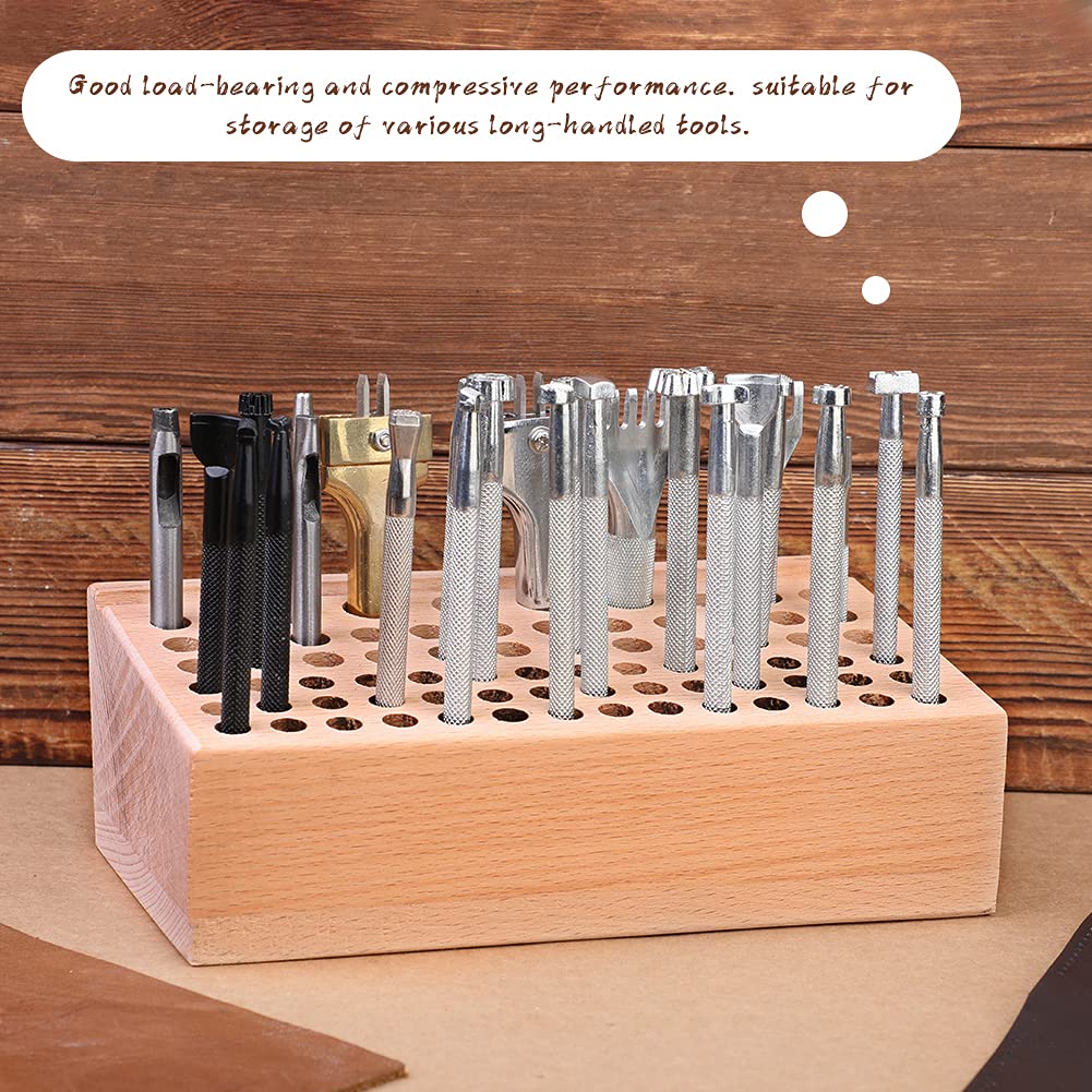 76 Styles Leather Craft Tool Holder, Leather Tool Organizer Leather Holder Tool Wooden, Professional Leather Tools Storage Box Crafting Organizer, Leather Craft Stand Holder Organizer and Storage