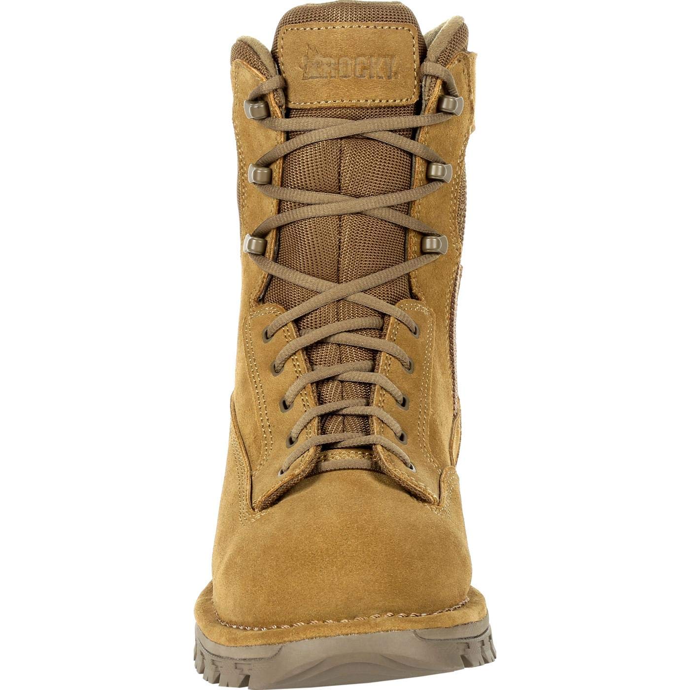 ROCKY Portland 8" Side Zip Composite Toe Public Service Boot, Coyote Brown, Size 9(W)
