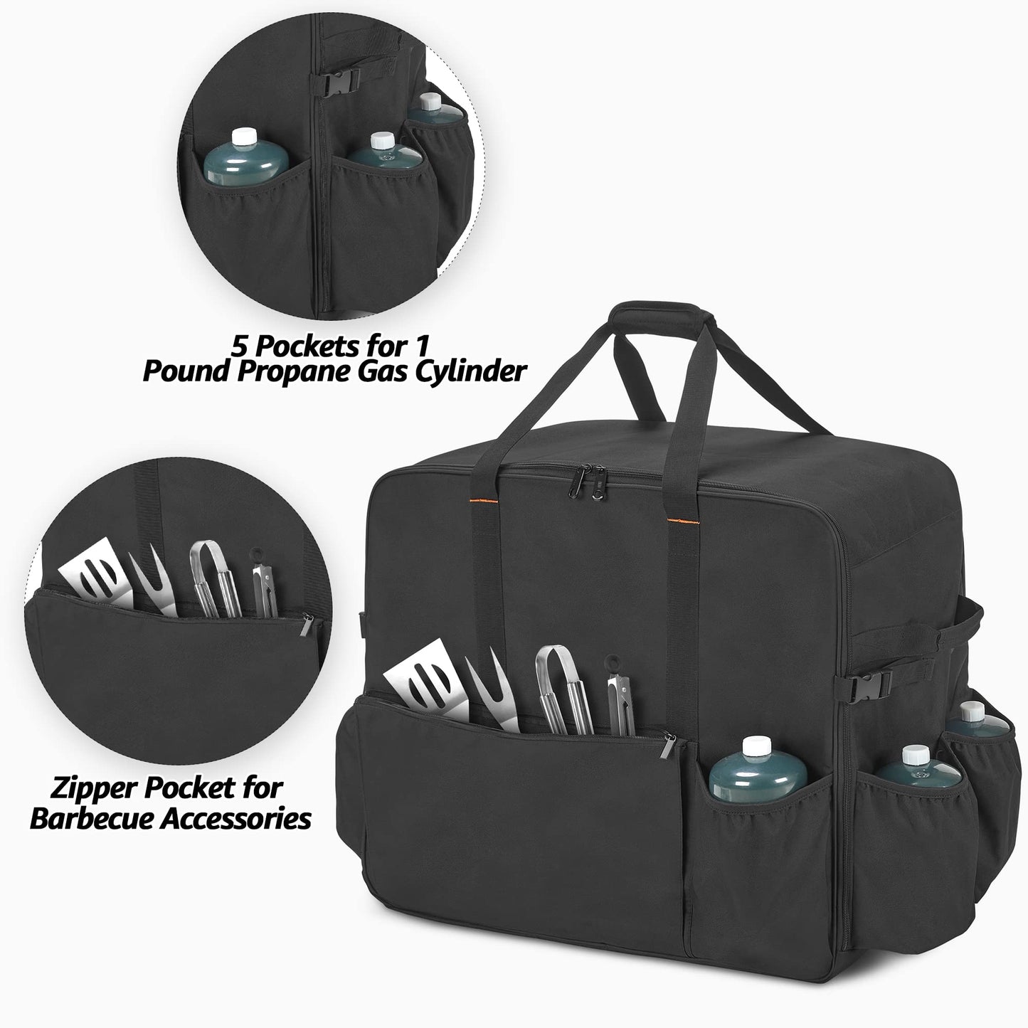 samdew Carry Bag for 22 Inch Tabletop Griddle with Hood, Outdoor Grill Cover Compatible with Blackstone 22 Inch Tabletop Griddle with Hood, Portable Camping Grill Storage Case with Pockets, Bag Only