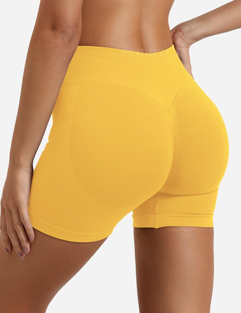 YEOREO SoftHue Women Workout Gym Impact Shorts Scrunch Butt Lifting 2.5"/3.6"/4.5"/6" Shorts Yellow S