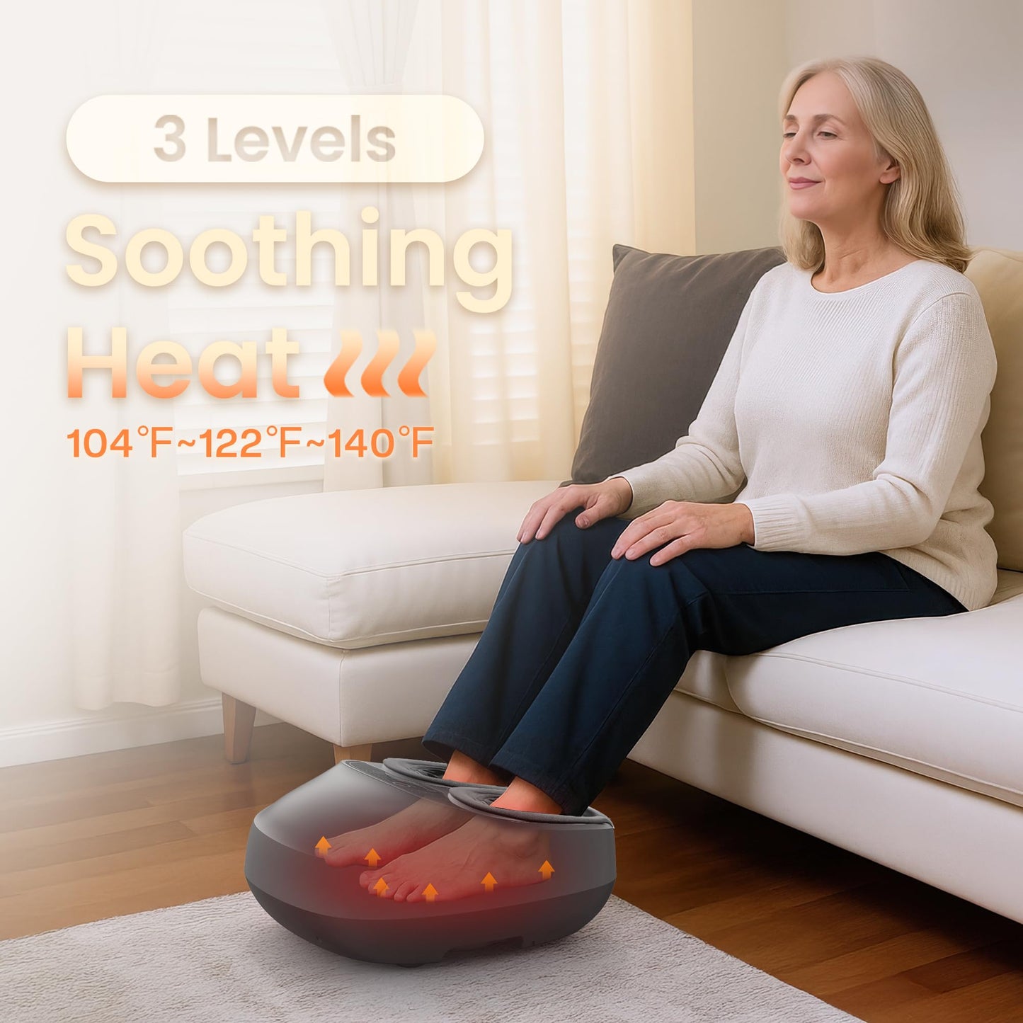COMFIER Foot Massager with Heat,Kneading,Vibration,Compression,Pause Function,Shiatsu feet Massager for Plantar Fasciitis Neuropathy, Gifts for Him/Her,Remote Control,Size 13