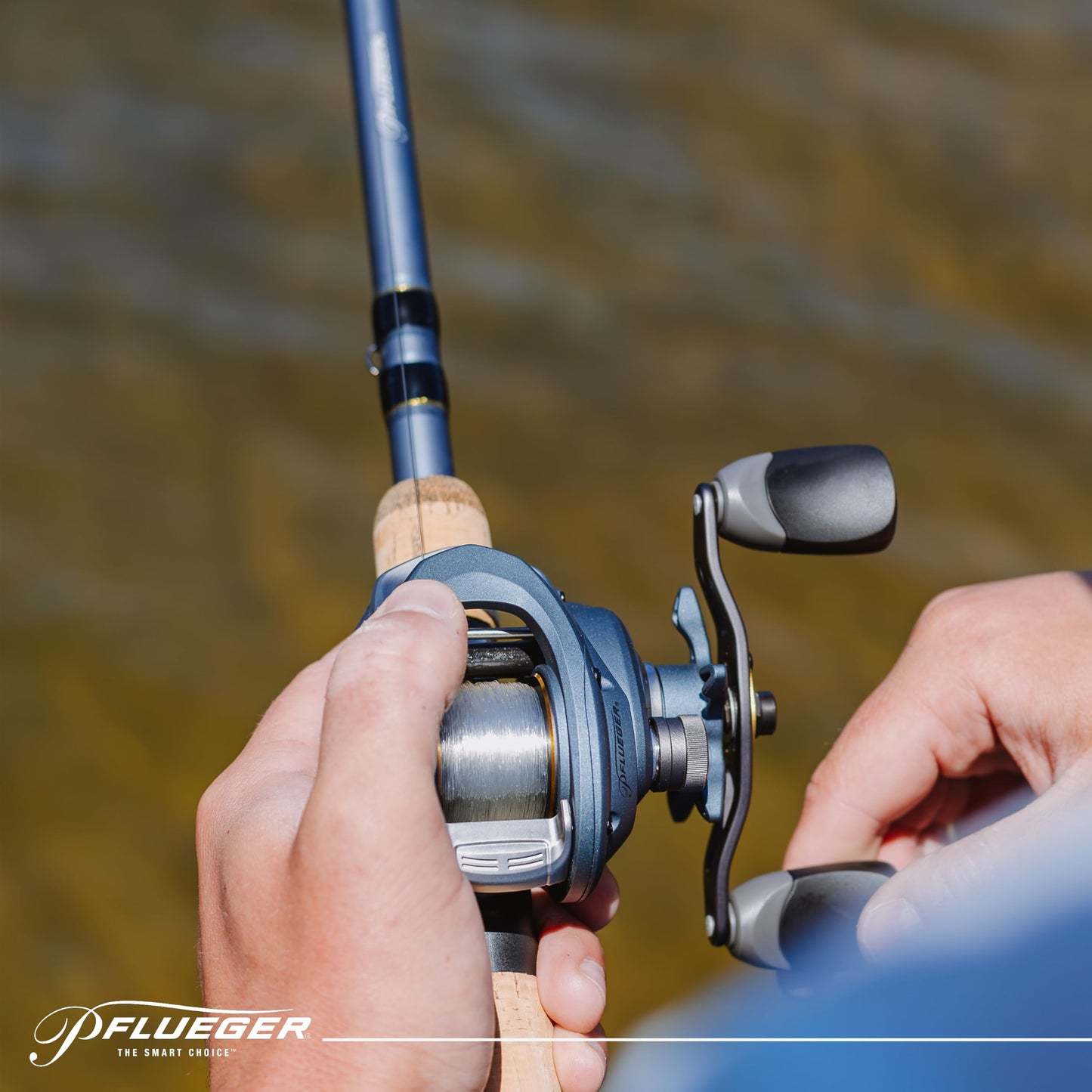 Pflueger President Baitcast Low Profile Reel, Freshwater Fishing Reel, Right Handle Position, Graphite Construction, Multi Disc Star Drag System