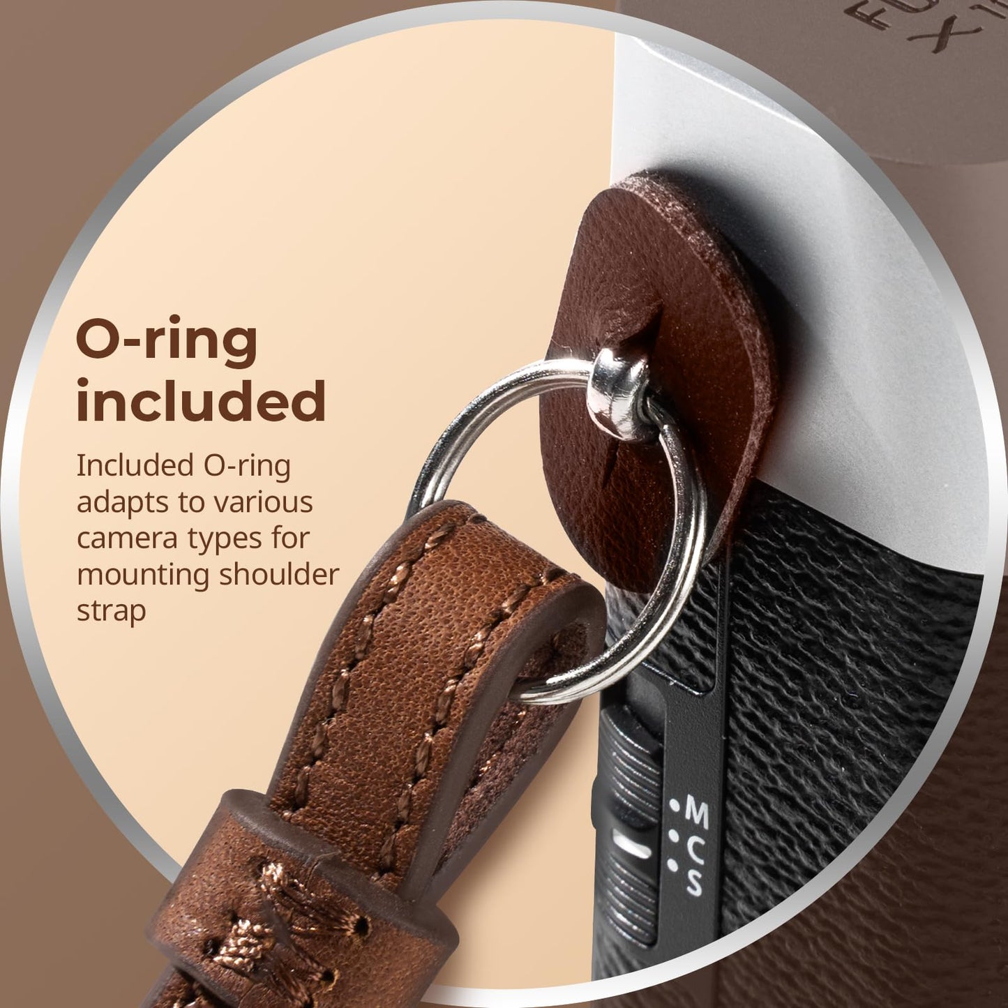 SMALLRIG Universal Leather Camera Shoulder Strap for DSLR Camera, Adjustable 100 to 110cm (39 to 43in), Max Load 10kg (22lb), Ergonomic Shoulder Support for Travel/Vlogging (Brown) -5209