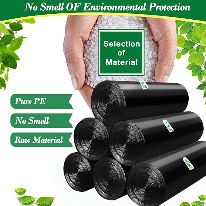 Hommaly 1.2 Gallon 240 pcs Small Black Trash Bags, Strong Garbage Bags