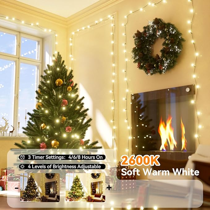 LitHome 99FT 300 LED Color Changing Christmas String Lights Outdoor, 35 Colors 9 Modes RGB Christmas Lights with Remote, Dimmable Led String Light, Xmas Tree Light for Indoor Holiday Party Decor