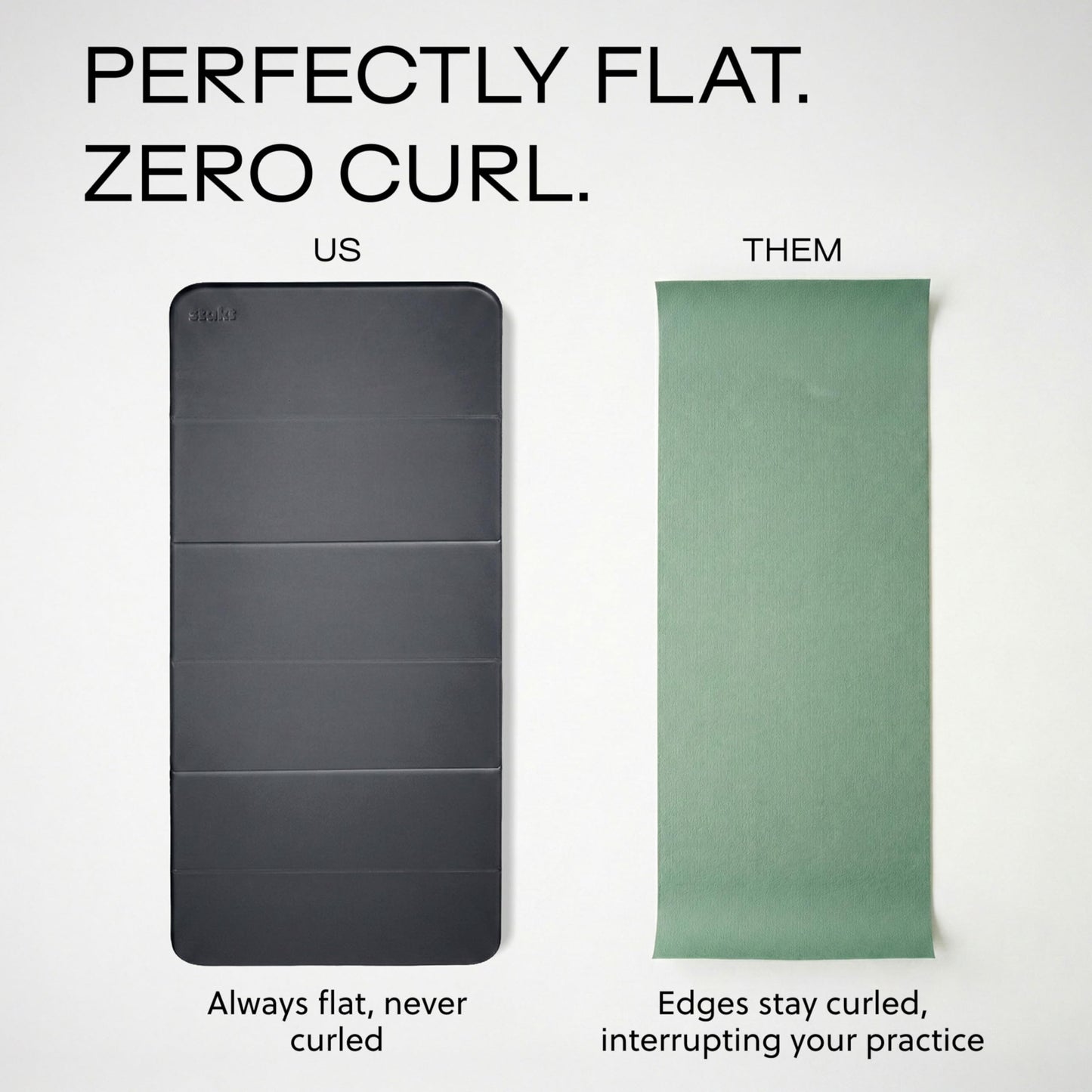 Stakt The Original Foldable Yoga Mat, Premium Foldable Exercise & Workout Mat with Non-Slip Surface, Lightweight Portable for Studio or Home Use, As Seen on Shark Tank - Seafoam