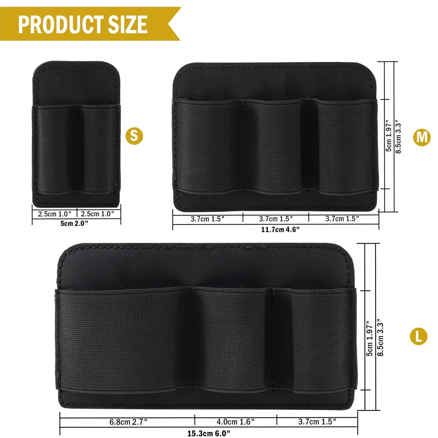 VIPERADE Tactical Modular Organizer, EDC Elastic Organizer Holder, Tool Insert Pouch, MOLLE Panel, Black Leather