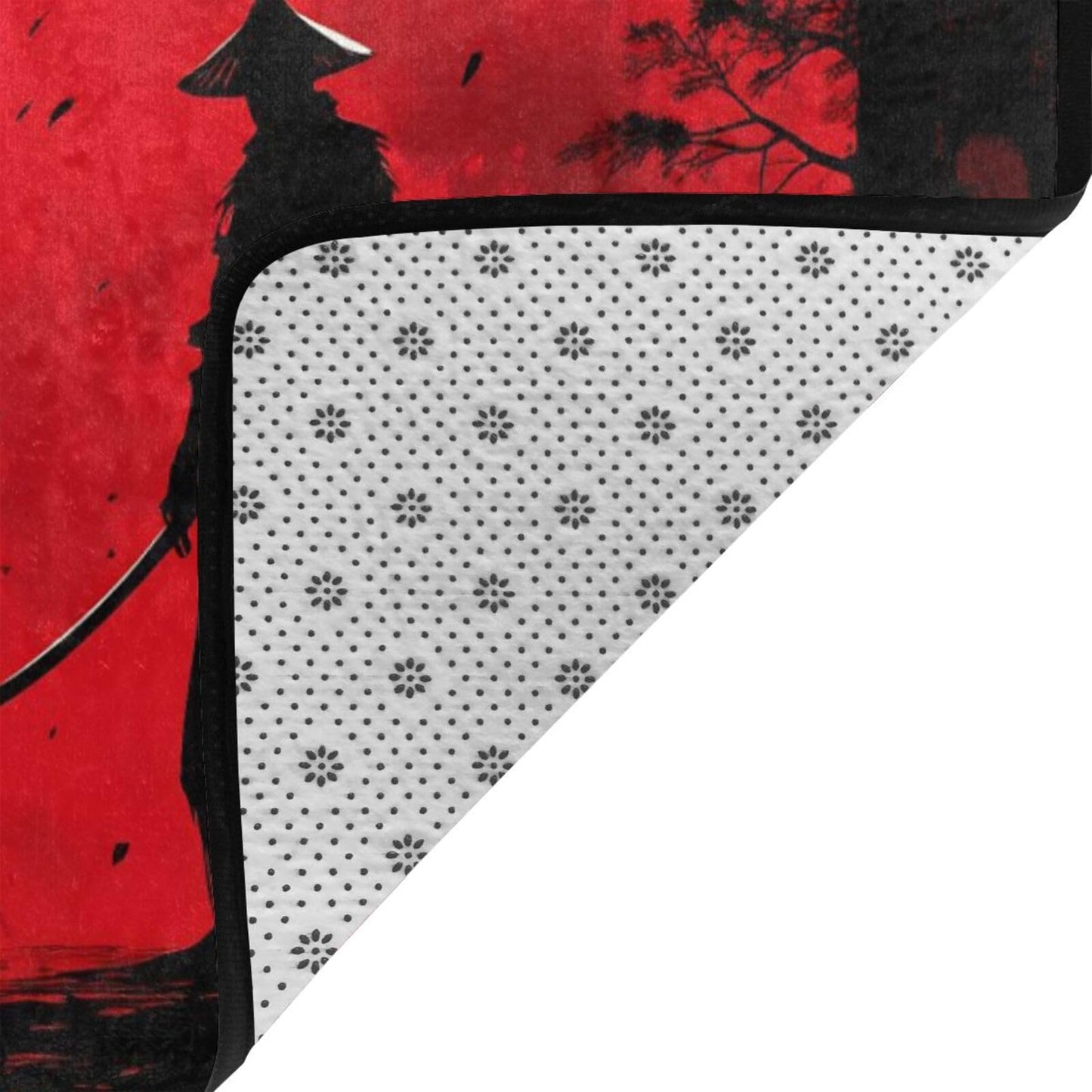Japanese Samurai Decorative Area Rug - Washable Non-Slip Floor Mat, Large Flannel Carpet for Living Room, Office, Coffee Table Home Decor 72"X48"