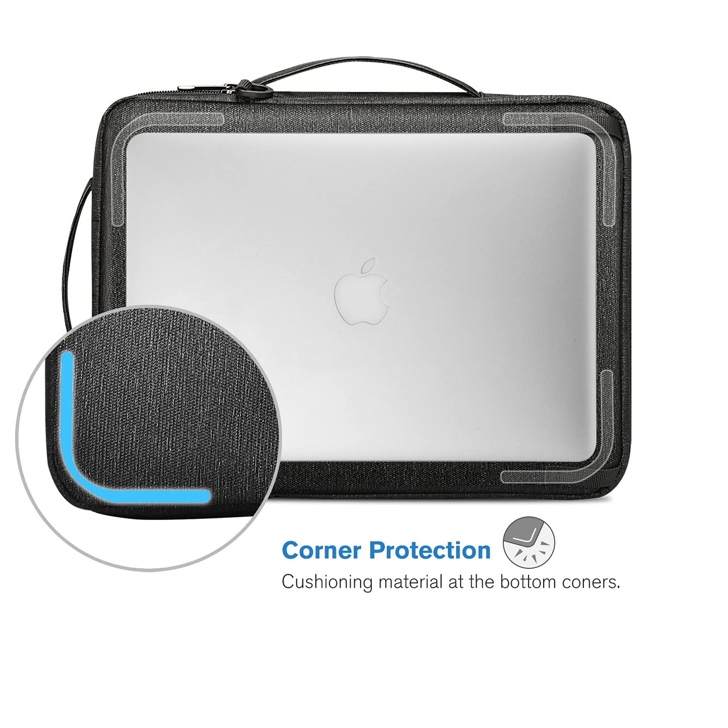 FINPAC Laptop Shoulder Bag for MacBook Neo A18 Pro, 13.6-inch MacBook Air 2026-2022 M5/M4/M3/M2/M1, MacBook Carrying Case 13.3" 13.6" 14.2", 13.5" Surface Laptop, HP, Dell, Acer Chromebook, Black