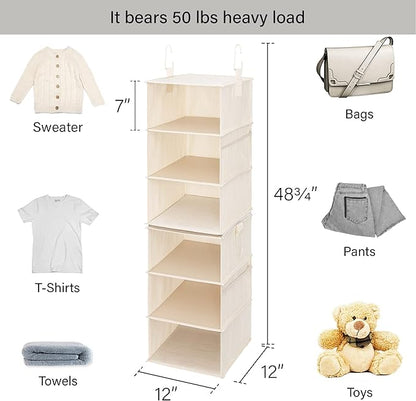 StorageWorks 6-Shelf Closet Organizers, Two 3-Shelf Separable Hanging Shelves