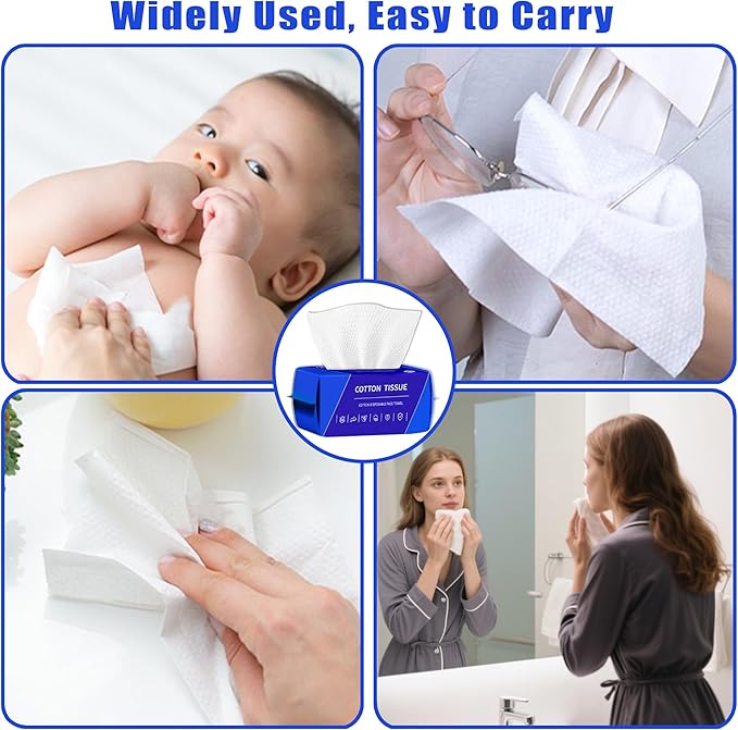 400 Count Disposable Face Towel, Dual-Textured Clean Wipes – Dry/Wet Use