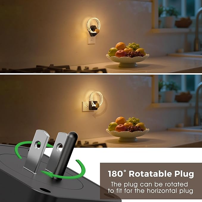 L LOHAS LED Night Lights Plug into Wall, Plug in Night Light with Light Sensor, 3000K Soft White, 0-100LM Brightness Adjustable, Bubble Nightlight for Bathroom Bedroom Hallway