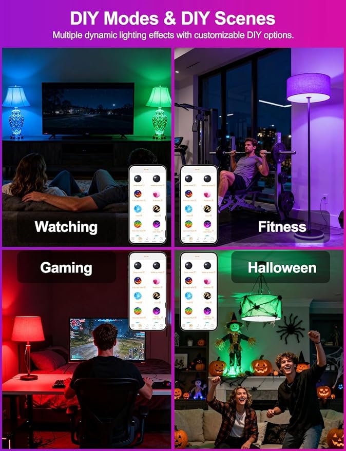ILC Alexa Light Bulbs 10W (70 Watt Equivalent) Smart Light Bulbs Work with Alexa Hub Required, 900 Lumens, Color Changing, Color Temperature Tunable 2700K-6000K(4 Pack)