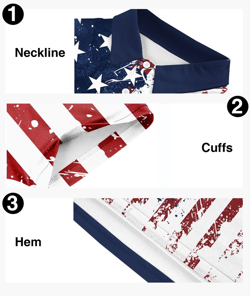 ZITY Men's Flag Golf Polo Shirts Short Sleeve Tactical Collared Shirt Men Outdoor Moisture Wicking Shirts Wine Red Medium