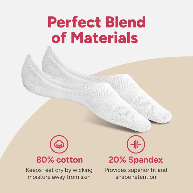 Eedor Women's No Show Socks, Comfy Non-Slip, Low Cut Invisible Liner Socks for Casual and Formal Wear, Durable, Soft, Stretchable Fabric - 8 Pairs, Medium, Size 7-8 - Black, Gray, Beige, and White
