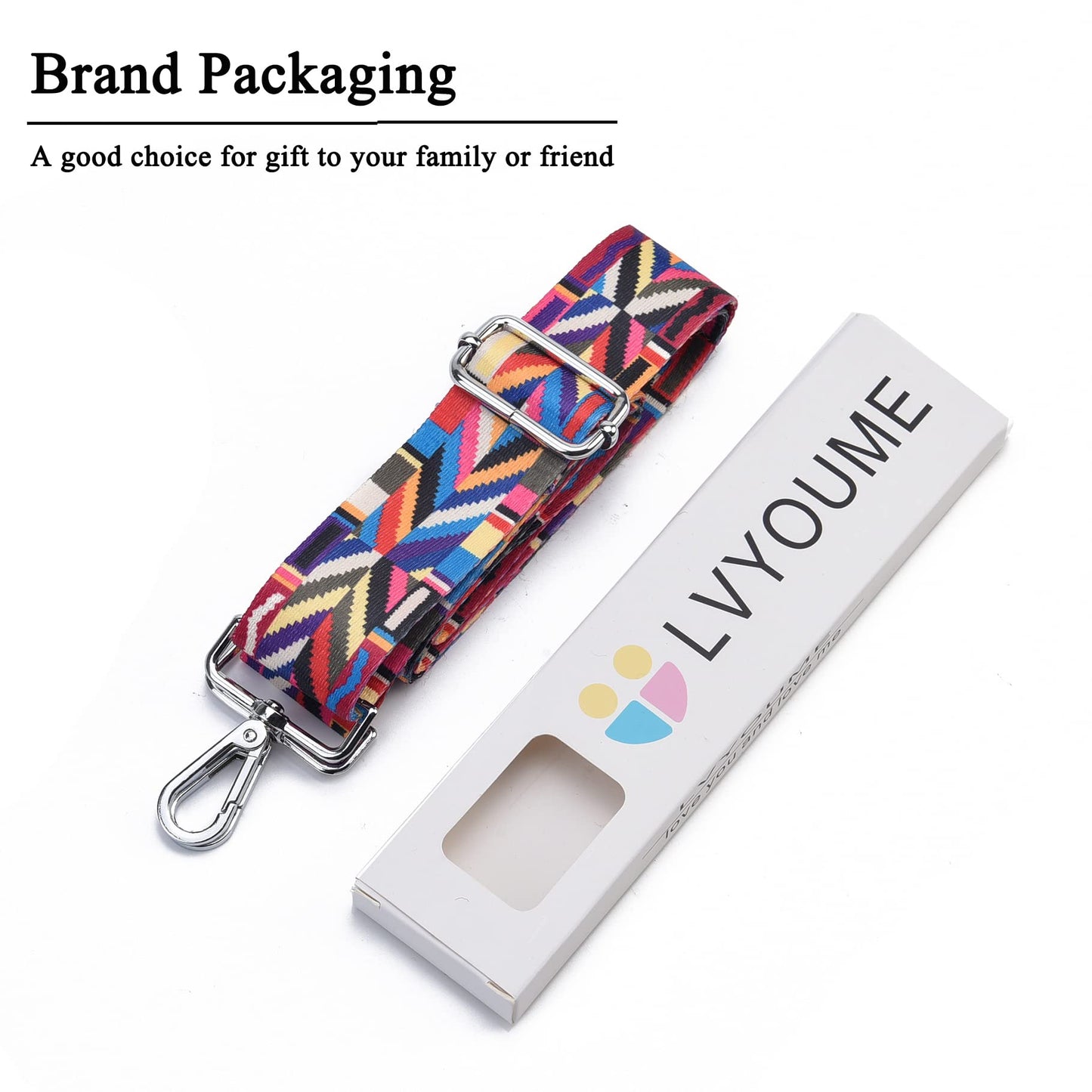 LVYOUME Wide Purse Strap Adjustable Replacement Crossbody Bag Strap Silver Hardware Shoulder Straps for Canvas Tote Handbags