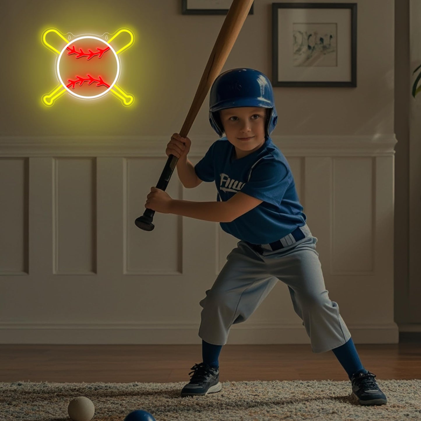 Attivolife Baseball Neon Sign for Wall Decor, Light up Sport Campaign Ball LED Lamp with Dim USB Powered, Unique Home Club Shop Party Birthday Christmas Day Gift for Boy Teenage Student Athlete Man