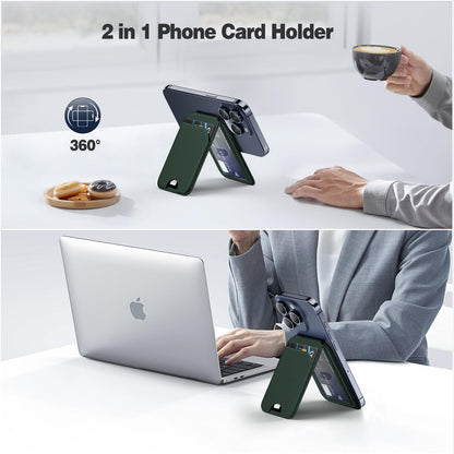 Mag-Safe Wallet Magnetic Wallet for Phone Lightweight Magnetic Phone Pouch Stand Adjustable Leather Mag-Safe Card Holder for iPhone 17/16/15/14/13/12 Series, Not for iPhone 13/12 Mini (Black)
