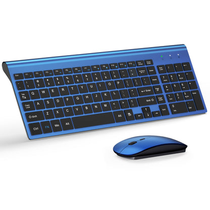 Wireless Keyboard and Mouse Ultra Slim Combo, TopMate 2.4G Silent Compact USB 2400DPI Mouse and Scissor Switch Keyboard Set with Cover, Batteries Included, for PC/Laptop/Windows/Mac - Gray Black