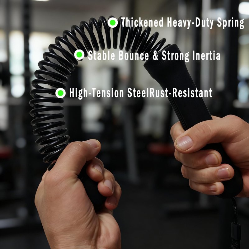 TOPIOUUA Ropeless Battle Rope - HIIT Weight Training, Multi-functional Home and Travel Exercise Equipment, Unisex Exercise Training Battle Rope Fitness Equipment with Anti-slip Tape (Black)