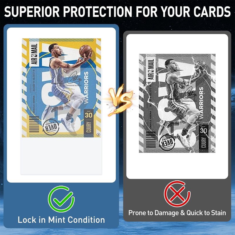 Card Sleeves - 300 Clear Plastic Trading Card Protectors for Baseball, Sports & MTG | 3.6" L x 2.6" W