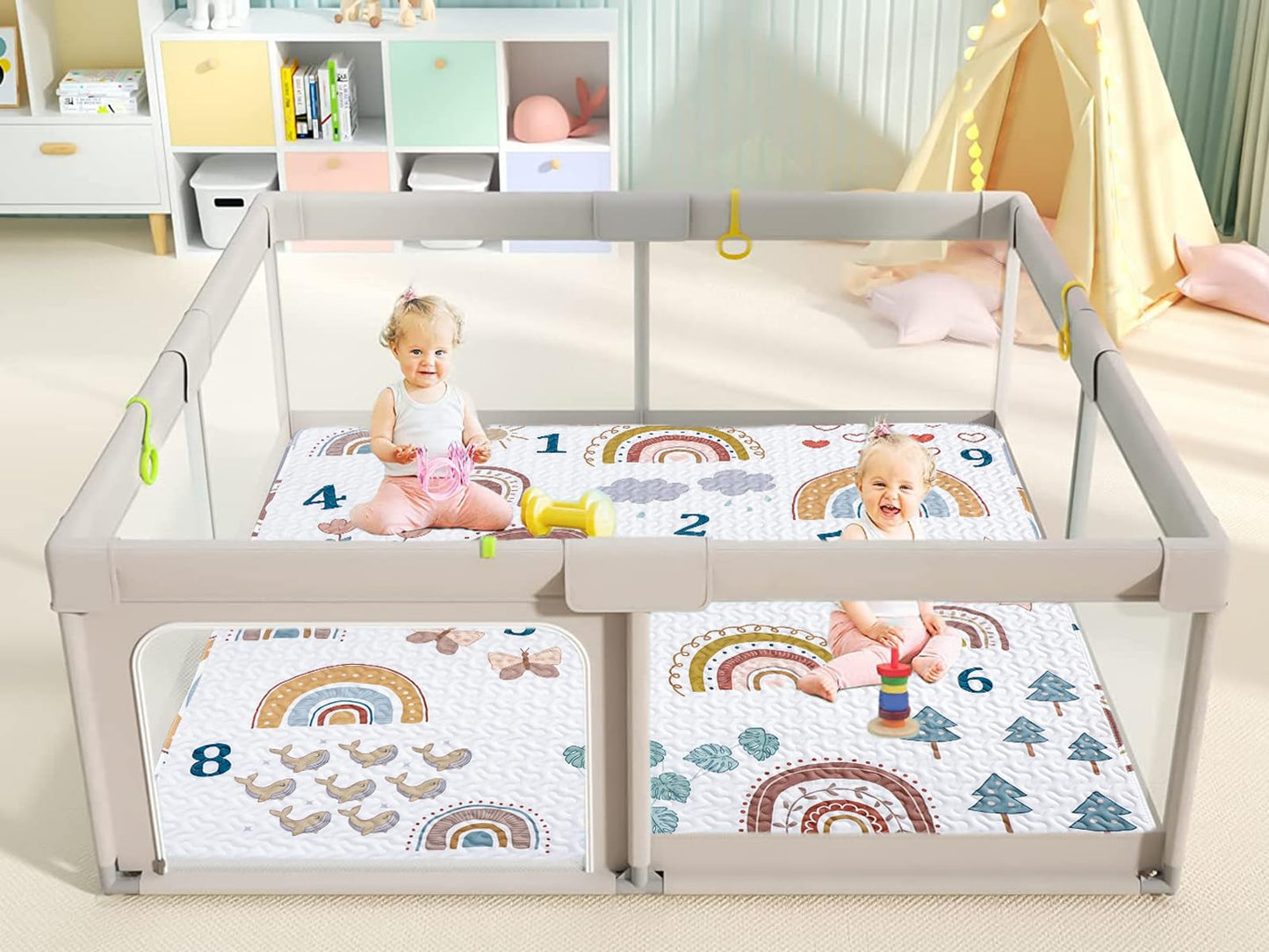Boho Rainbow 50x50 Play Mat for Playpen