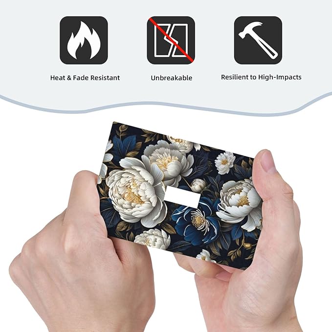 White Gold Blue Flower Light Switch Covers 1 Gang Single Toggle Wall Plate Decorative Switchcover Electrical Switchplate for Country Living Decor