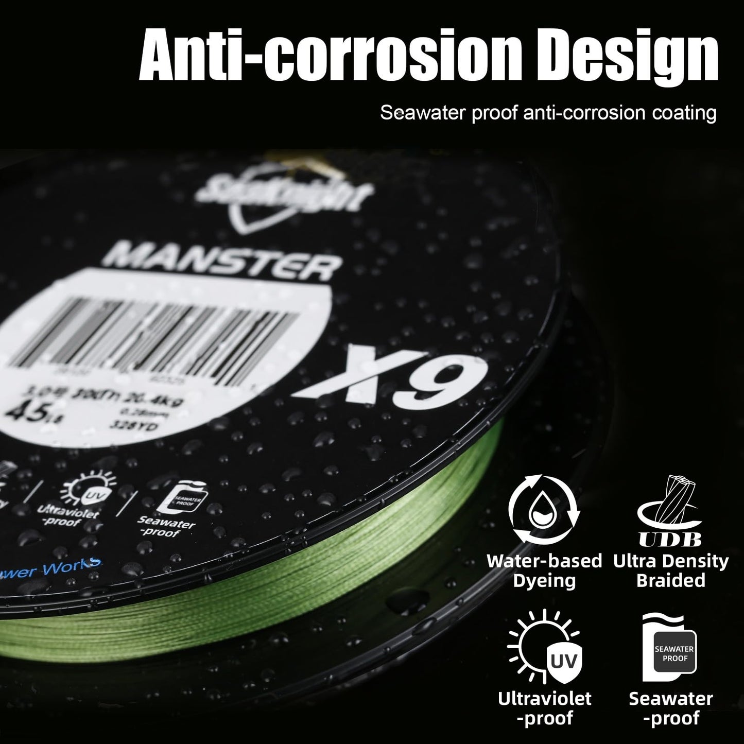 SeaKnight X9 Braided Line 9Strand PE Braided Fishing Line - Highly Abrasion Resistant, Great Knot Strength, Ultra-Thin Diameter, Improved Colorfastness -Fishing Line for Freshwater Saltwater